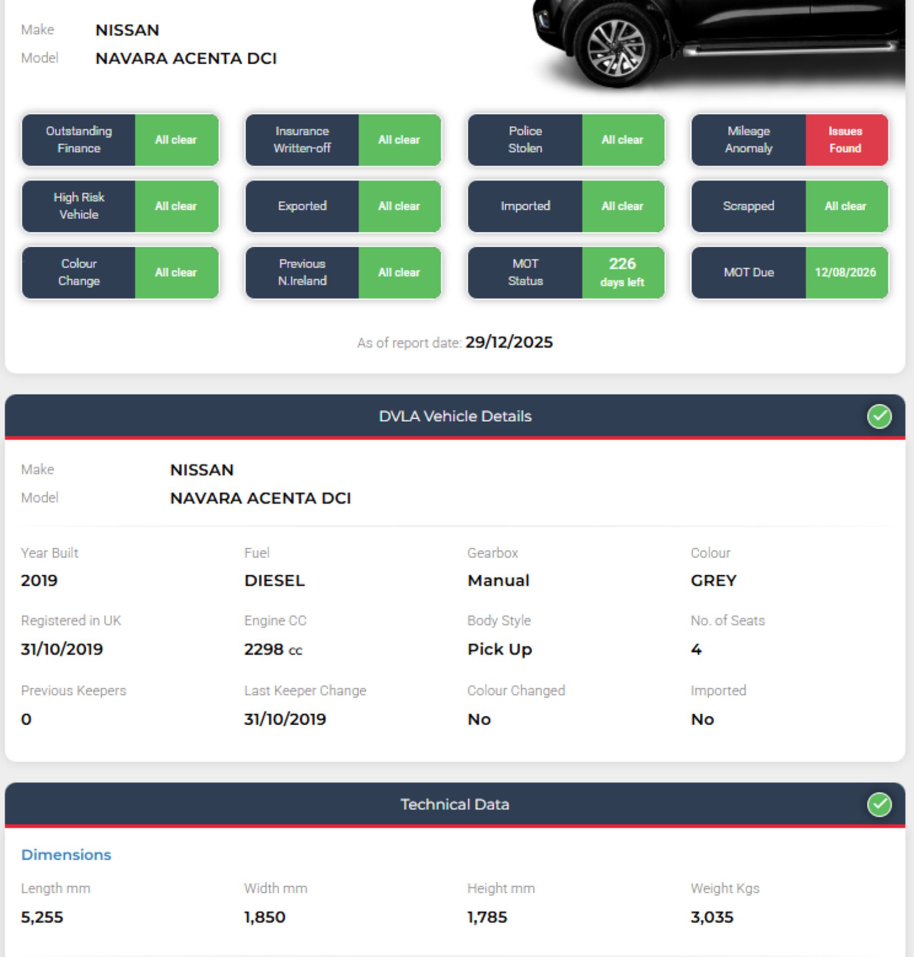 **(ONLY 101K MILEAGE)** 2019 (69 PLATE) NISSAN NAVARA ACENTA DCI 160BHP KING CAB PICK UP - Image 12 of 13