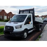 **(ONLY 46K MILEAGE)** 2020 ON 70 PLATE FORD TRANSIT 350 LEADER 130BHP TDCI LWB TRW TIPPER PICK UP