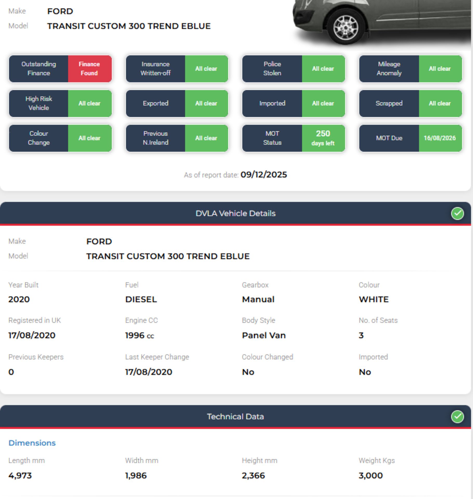 **(ONLY 109K MILEAGE)** 2020 FORD TRANSIT CUSTOM 300 TREND ECOBLUE - Image 16 of 16