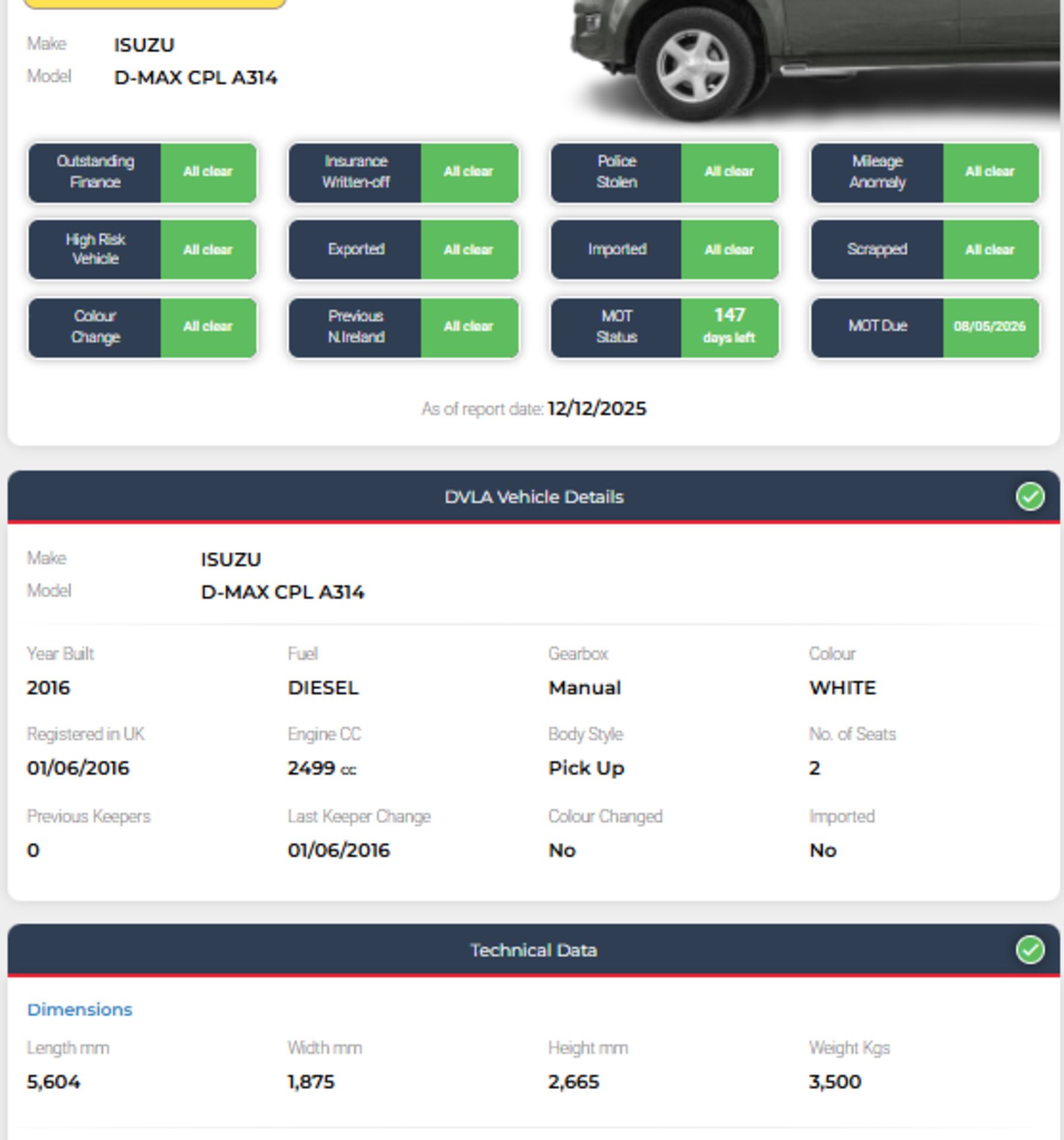 2016 ISUZU D-MAX CPL A314 - Image 15 of 15