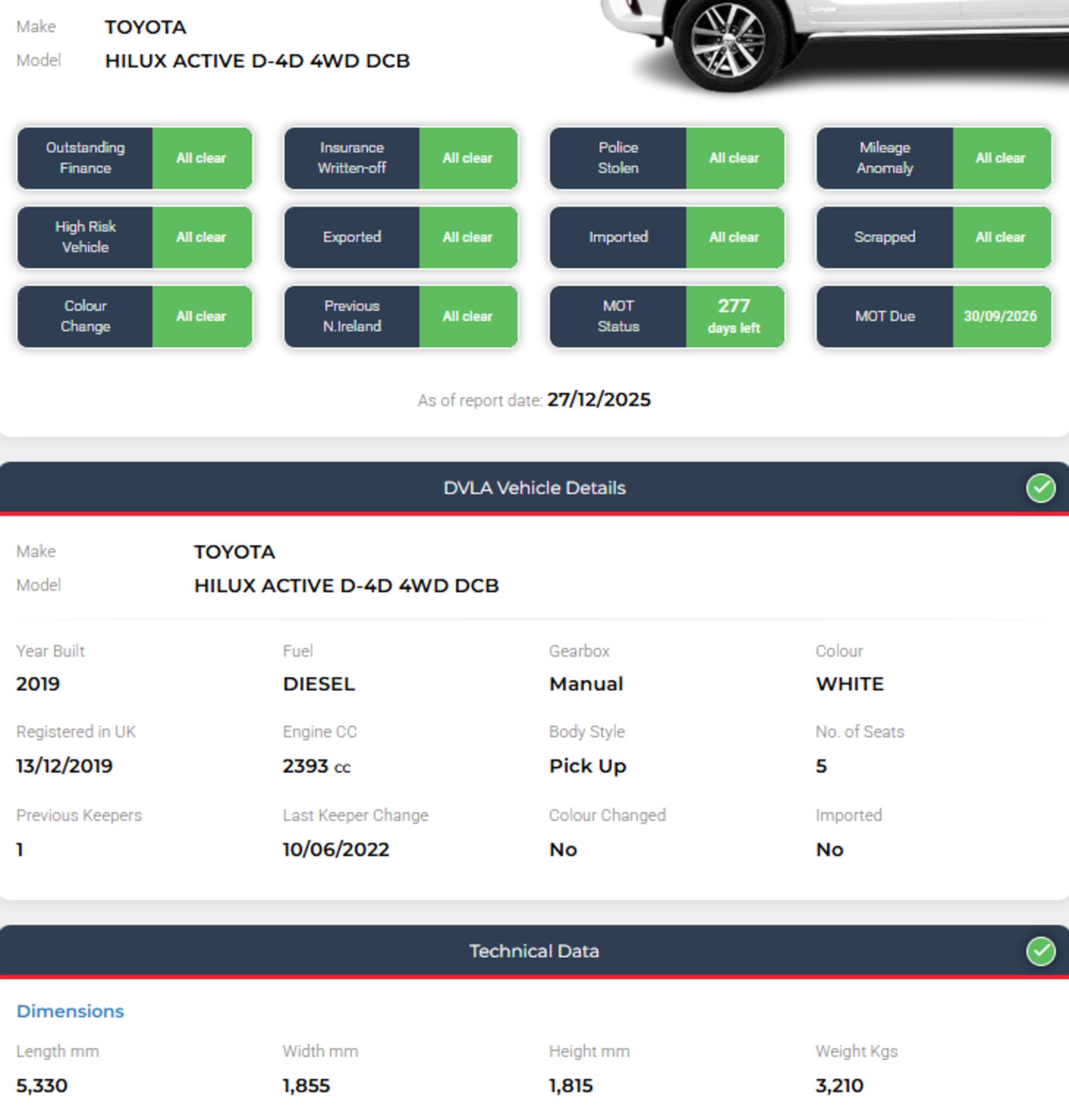 **(ONLY 104K MILEAGE)** 2019 TOYOTA HILUX ACTIVE D-4D 4WD DOUBLE CAB - Image 13 of 13