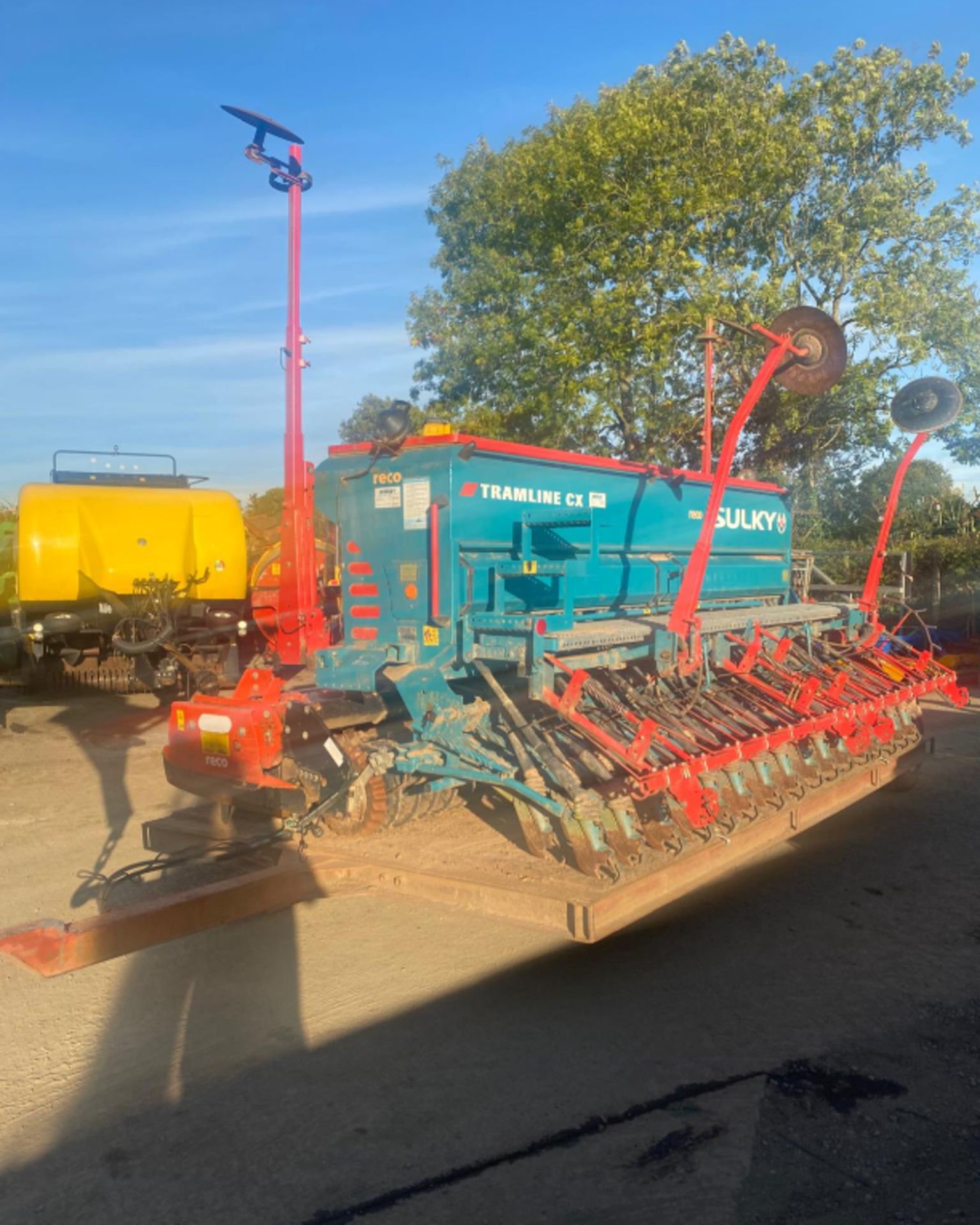 SULKY DRILL WITH MASCHIO POWER HARROW COMBINATION AND TRAILER