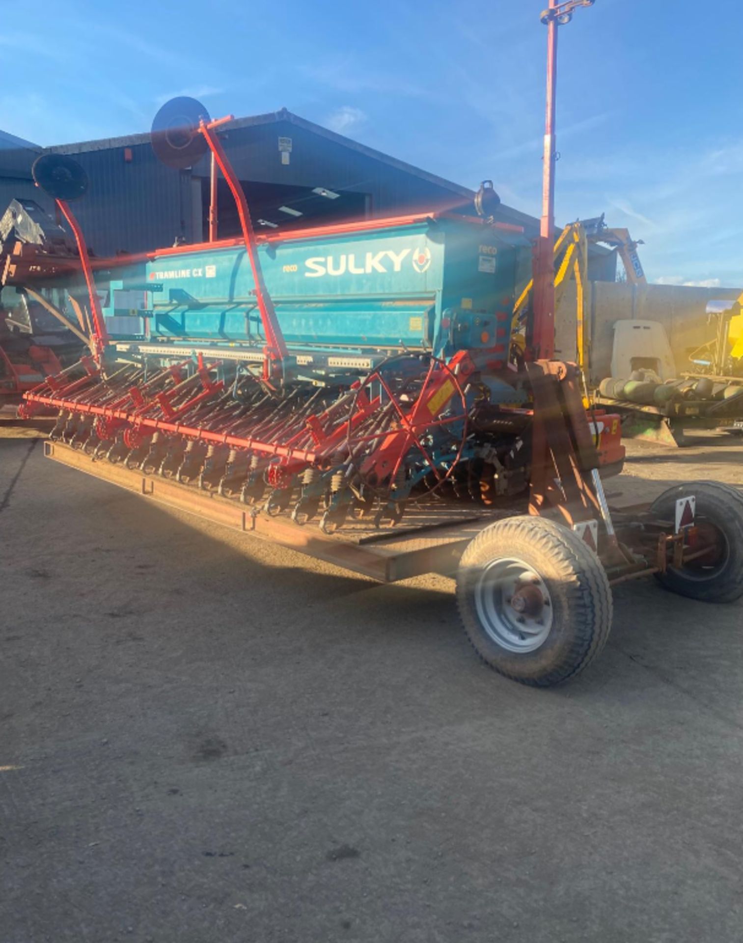 SULKY DRILL WITH MASCHIO POWER HARROW COMBINATION AND TRAILER - Image 2 of 7