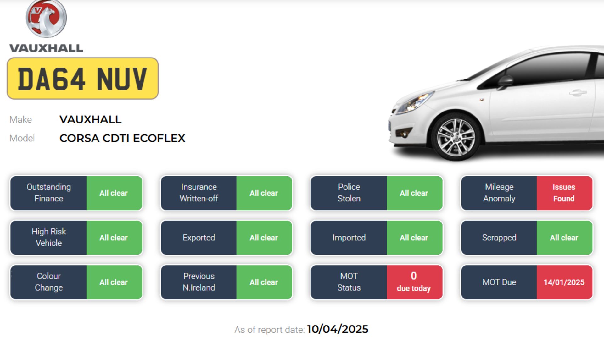 **(ONLY 97K MILEAGE)** 2014 VAUXHALL CORSA CDTI ECOFLEX CAR DERIVED VAN >>--NO VAT ON HAMMER--<< - Image 9 of 9