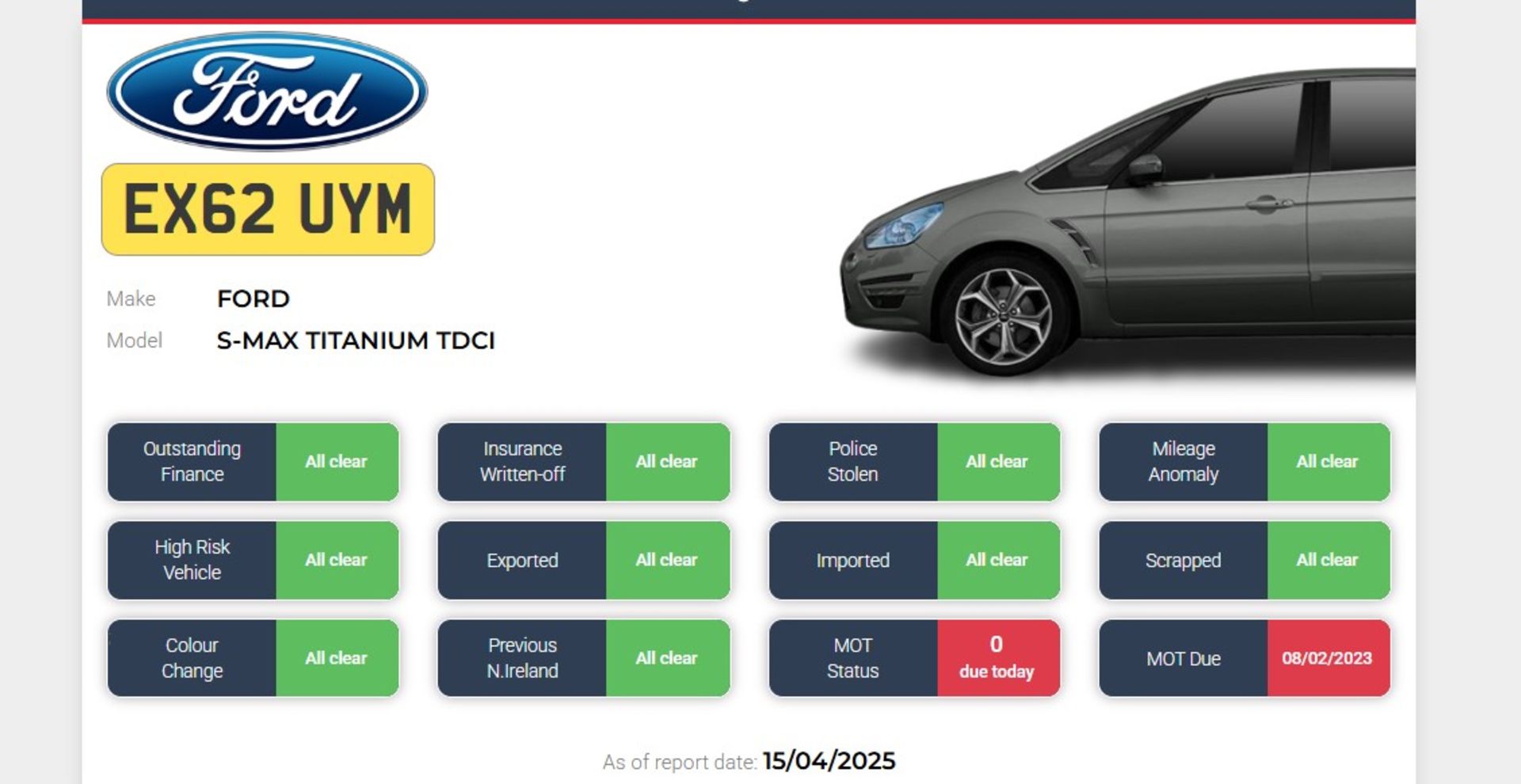 2012 FORD S-MAX TITANIUM TDCI – 7 SEATER – 2.2 DIESEL >>--NO VAT ON HAMMER--<< - Image 9 of 9