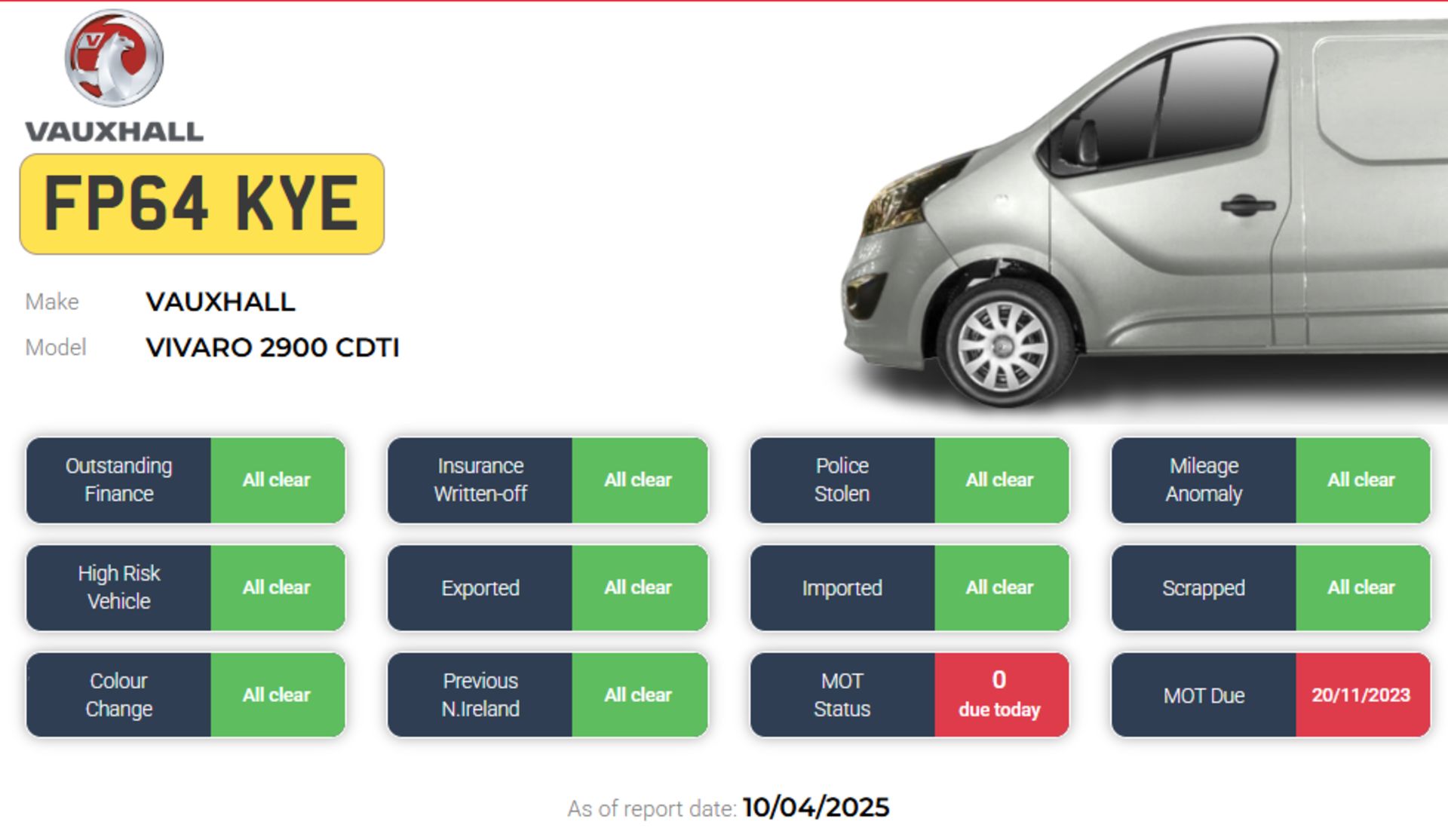 2014 VAUXHALL VIVARO 2900 CDTI PANEL VAN – 1.6 DIESEL >>--NO VAT ON HAMMER--<< - Image 8 of 8