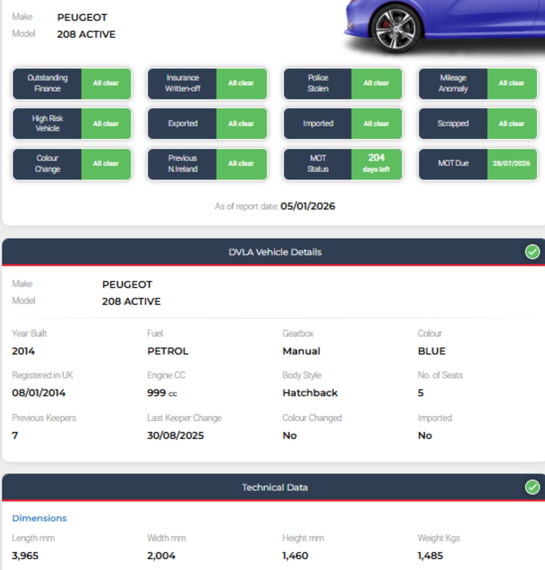 **(ONLY 45K MILEAGE)** 2014 PEUGEOT 208 ACTIVE 1.0 PETROL MANUAL >>--NO VAT ON HAMMER--<< - Image 10 of 10