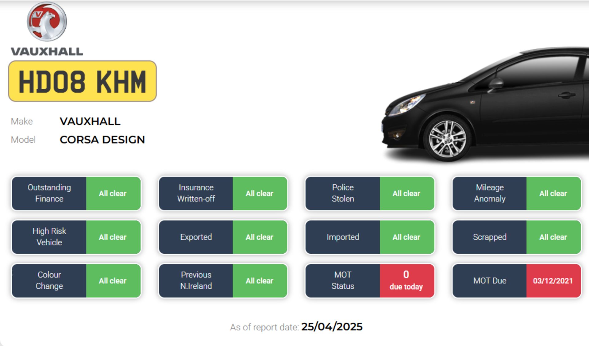 2008 VAUXHALL CORSA DESIGN – 1.4L PETROL – MANUAL – HATCHBACK >>--NO VAT ON HAMMER--<< - Image 13 of 13