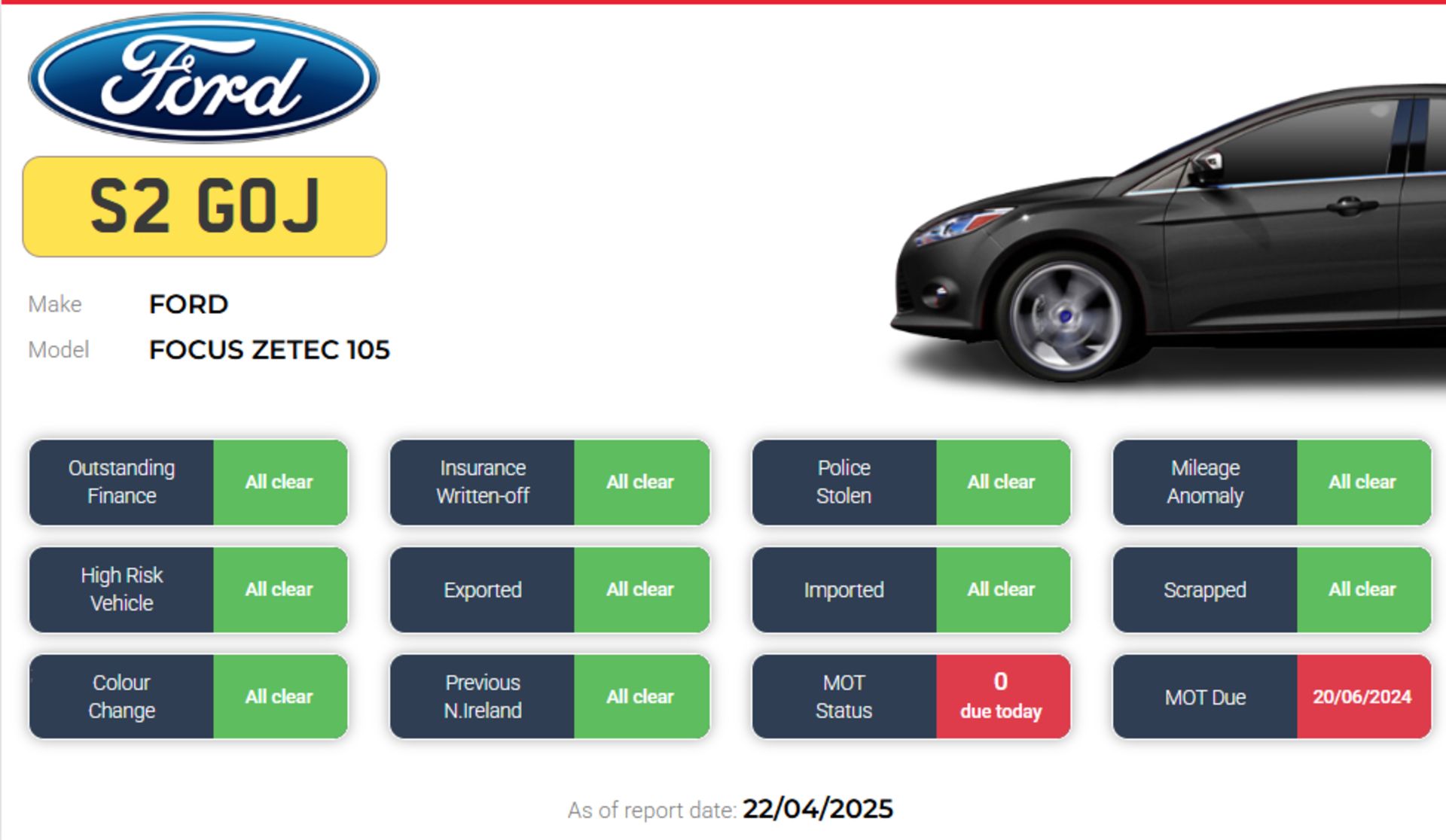 2011 FORD FOCUS ZETEC 105 – MANUAL – GREY – PETROL >>--NO VAT ON HAMMER--<< - Image 10 of 10