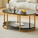 HIGH GLOSS COFFEE TABLE IN BLACK MILANO MARBLE EFFECT