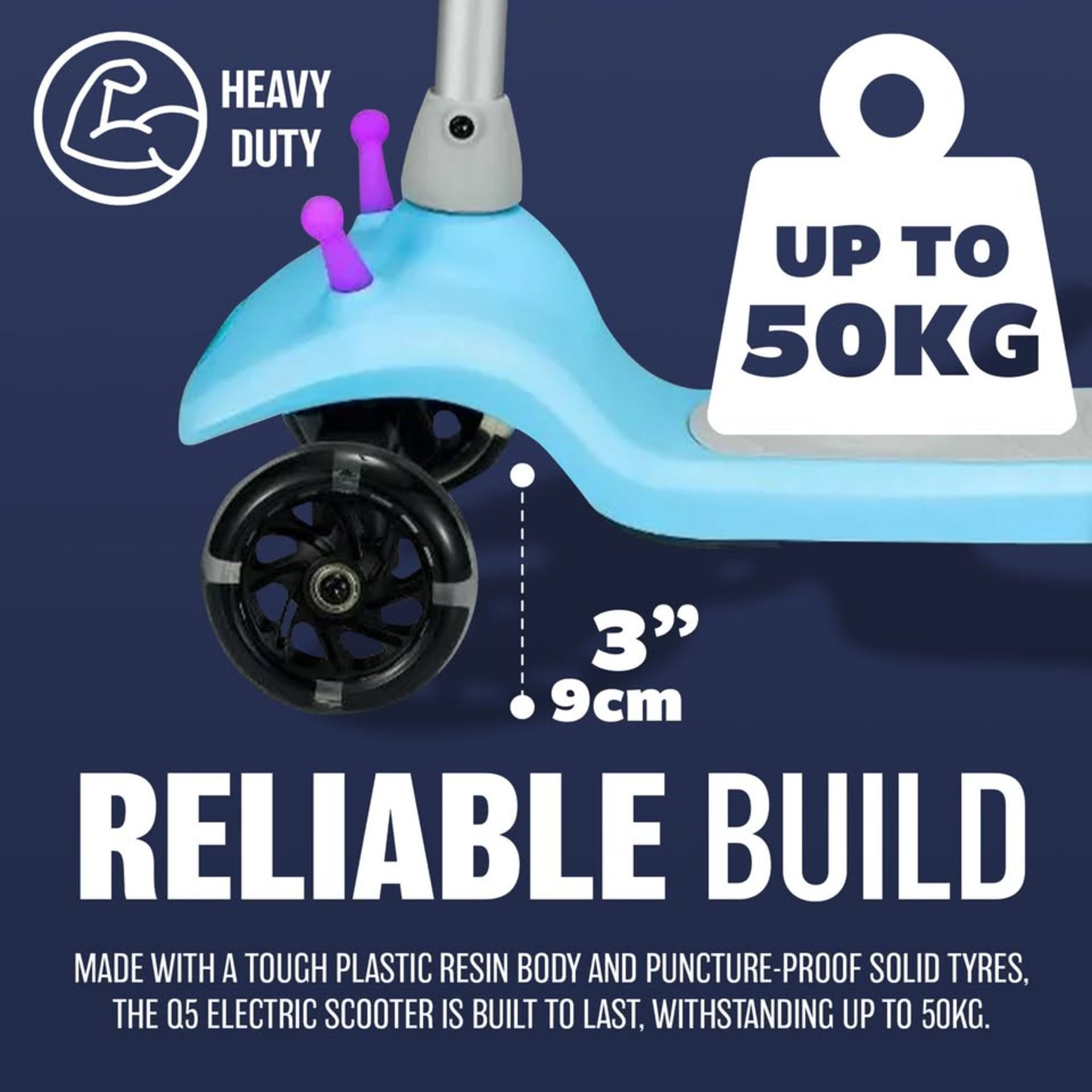 10 X BUG Q5 ELECTRIC KIDS E SCOOTER 3 WHEEL ADJUSTABLE FOLDABLE HANDLE RRP £300 - Image 4 of 7