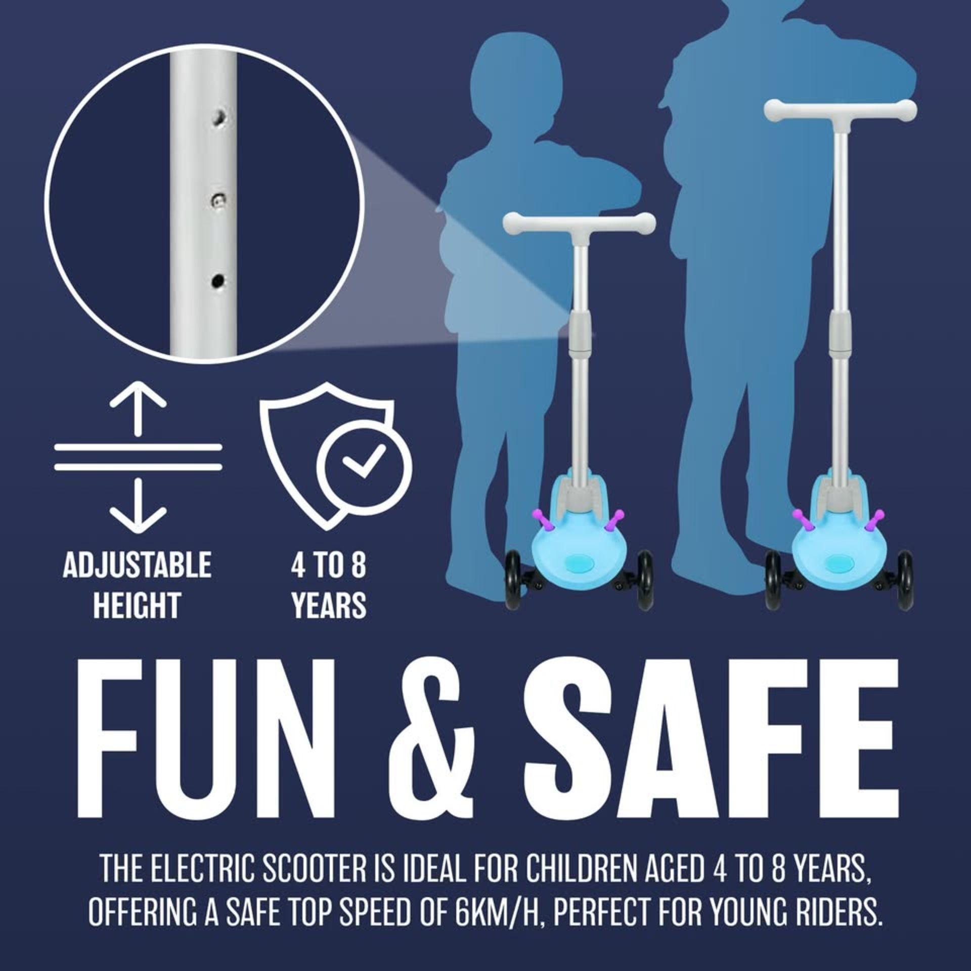 10 X BUG Q5 ELECTRIC KIDS E SCOOTER 3 WHEEL ADJUSTABLE FOLDABLE HANDLE RRP £300 - Image 3 of 7