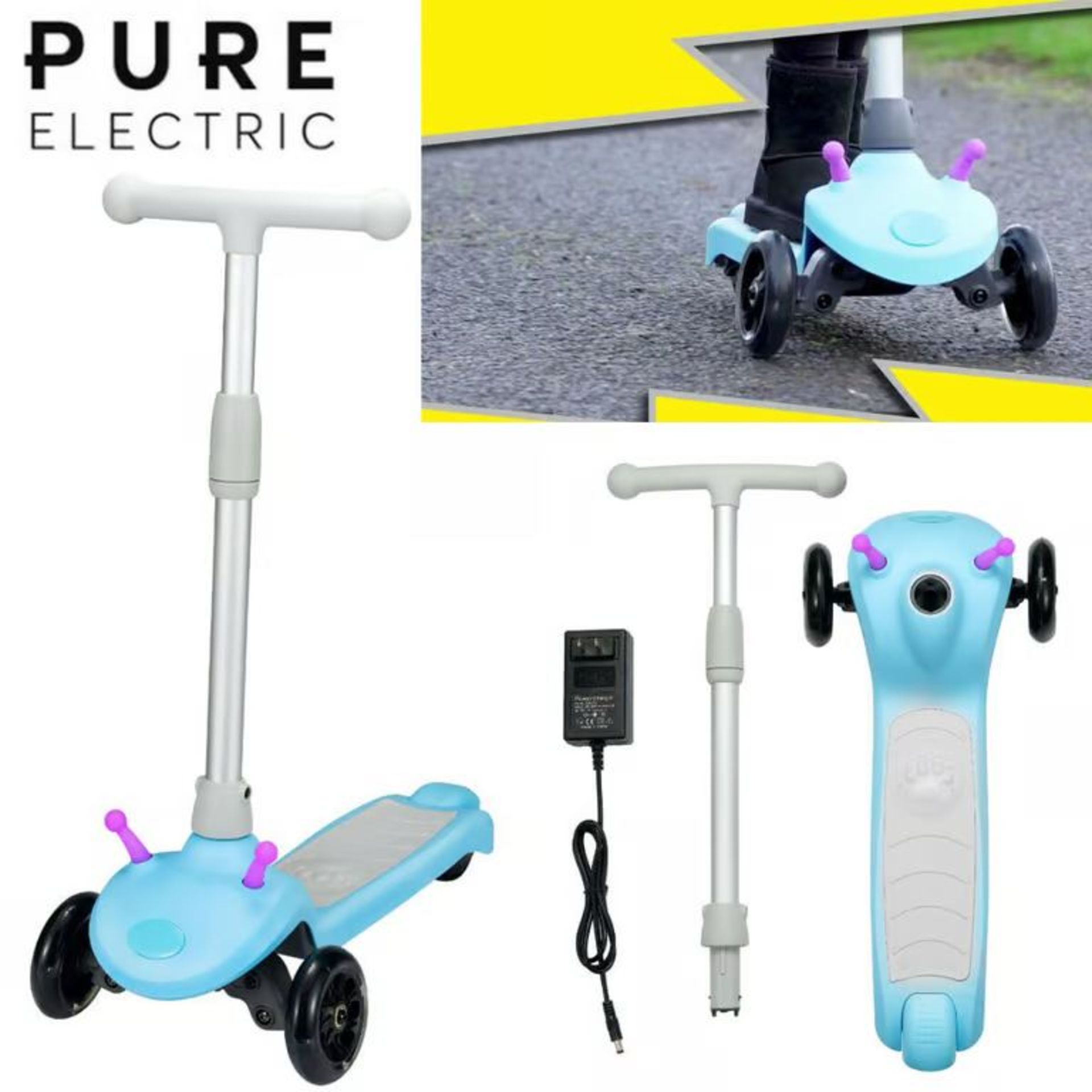 10 X BUG Q5 ELECTRIC KIDS E SCOOTER 3 WHEEL ADJUSTABLE FOLDABLE HANDLE RRP £300 - Image 2 of 7