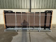 UNUSED 13FT ELECTRIC CANTILEVER GATES, COMPOSITE FINISH (COFFEE)