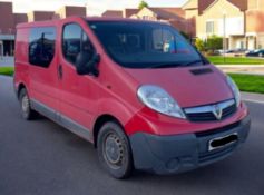 2014 VAUXHALL VIVARO CDTI 115PS CREWVAN LWB – DIESEL – MANUAL – RED >>--NO VAT ON HAMMER--<<