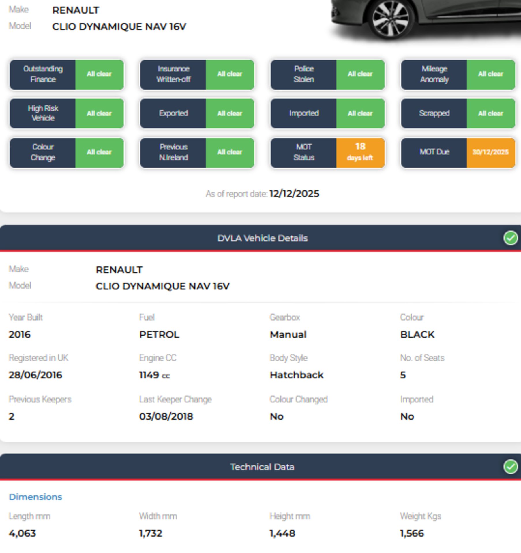 2016 RENAULT CLIO DYNAMIQUE NAV 16V – BLACK >>--NO VAT ON HAMMER--<< - Image 35 of 35