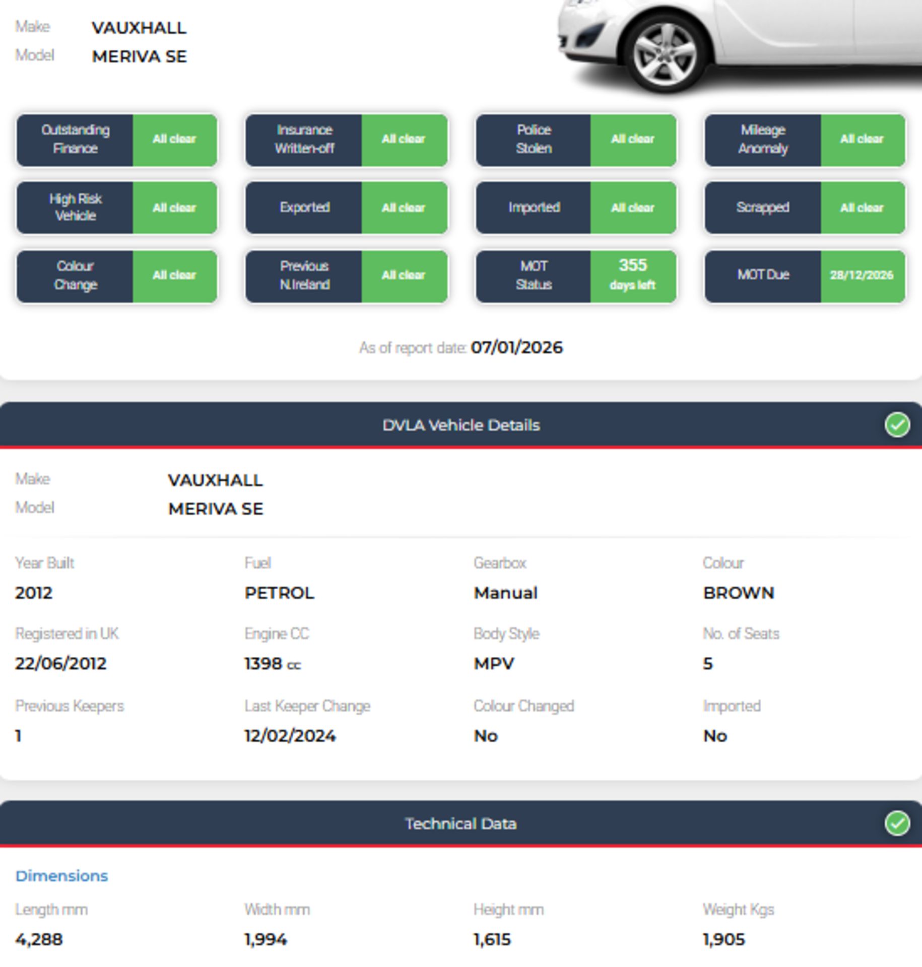 2012 VAUXHALL MERIVA 1.4 16V SE 5DR MPV >>--NO VAT ON HAMMER--<< - Image 32 of 32