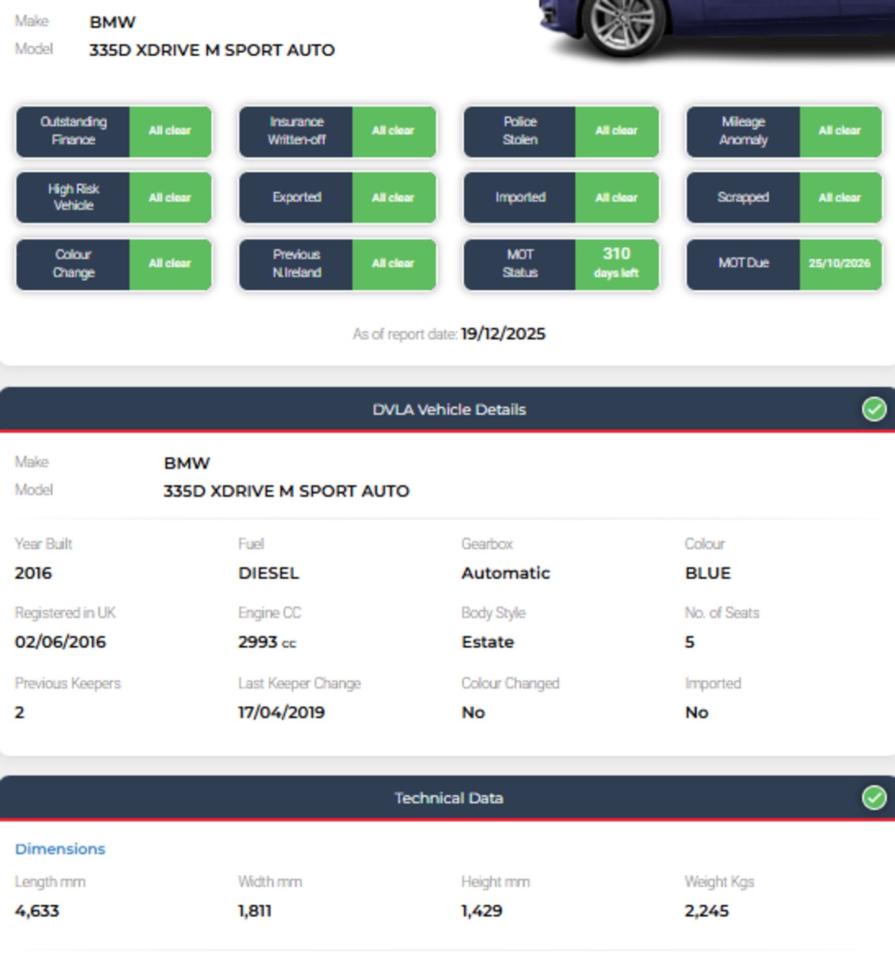 2016 BMW 3 SERIES 335D XDRIVE M SPORT TOURING – EURO 6 >>--NO VAT ON HAMMER--<< - Image 52 of 60
