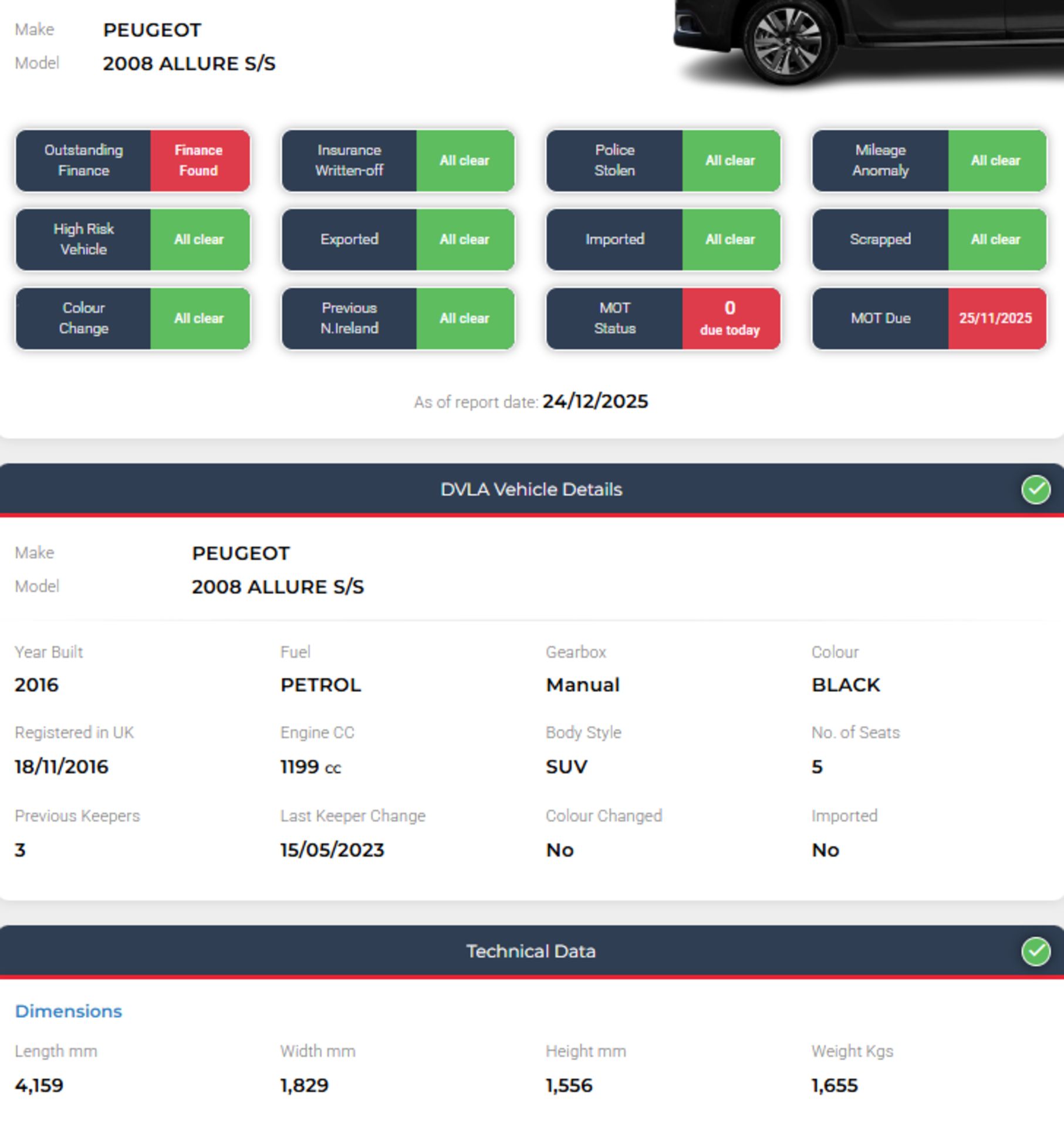 **(ONLY 90K MILEAGE)** 2016 PEUGEOT 2008 1.2 PURETECH ALLURE SUV >>--NO VAT ON HAMMER--<< - Image 21 of 21