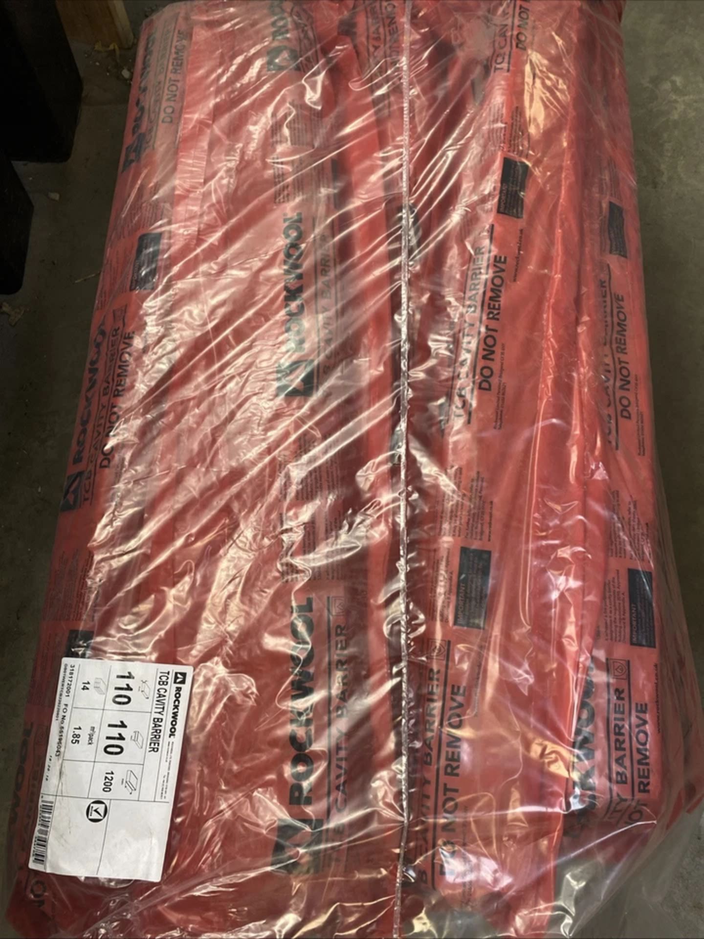 ROCKWOOL THERMAL CAVITY BARRIER INSULATION 1.2 M X 110 X 110 MM RED X 14 TCB - Image 4 of 5