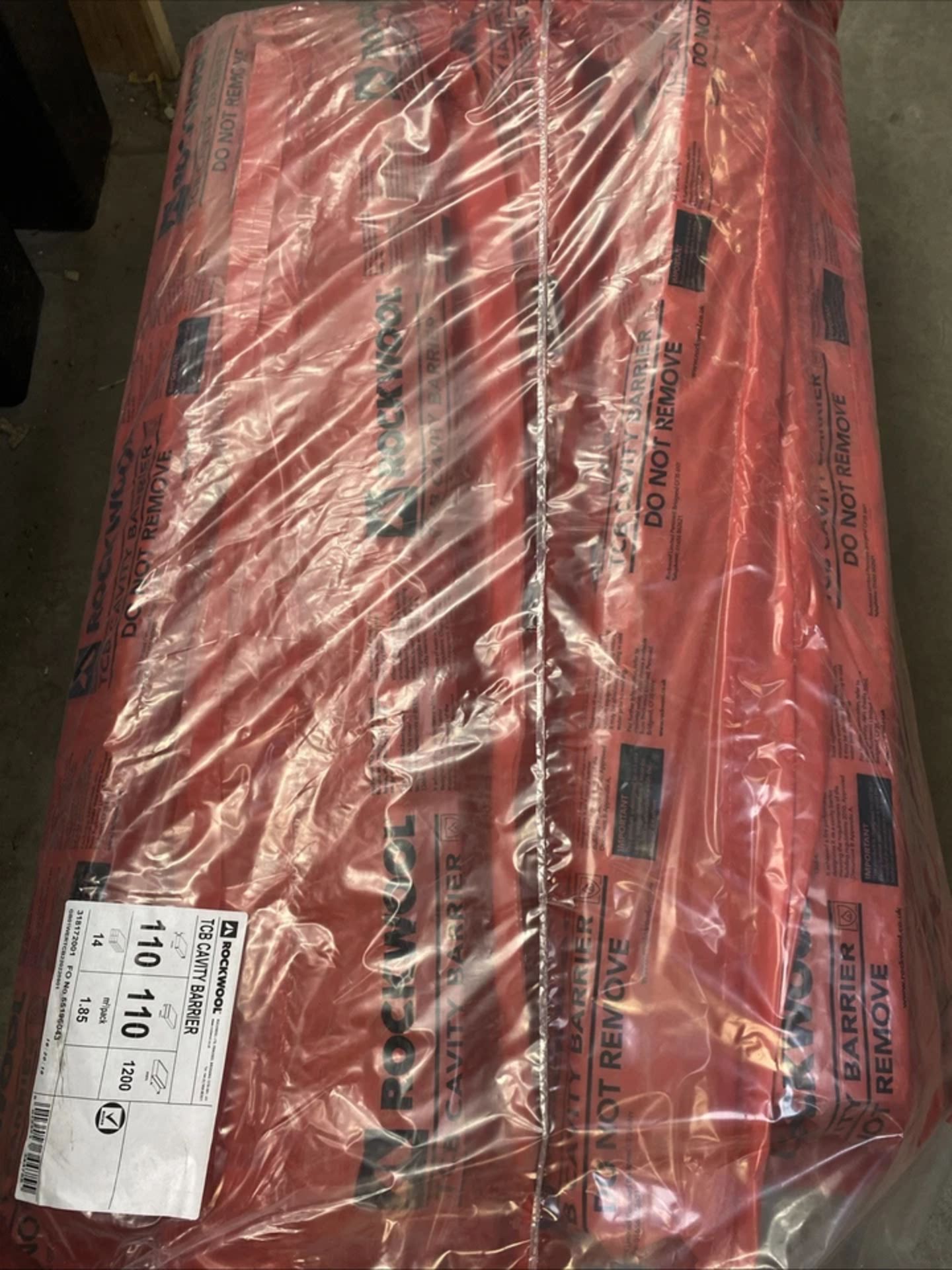 ROCKWOOL THERMAL CAVITY BARRIER INSULATION 1.2 M X 110 X 110 MM RED X 14 TCB - Image 2 of 5
