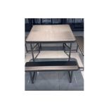 NEW AND BOXED VIVOFUORI 34" SQUARE PICNIC TABLE SET. L86*W86*H74CM (TABLE)