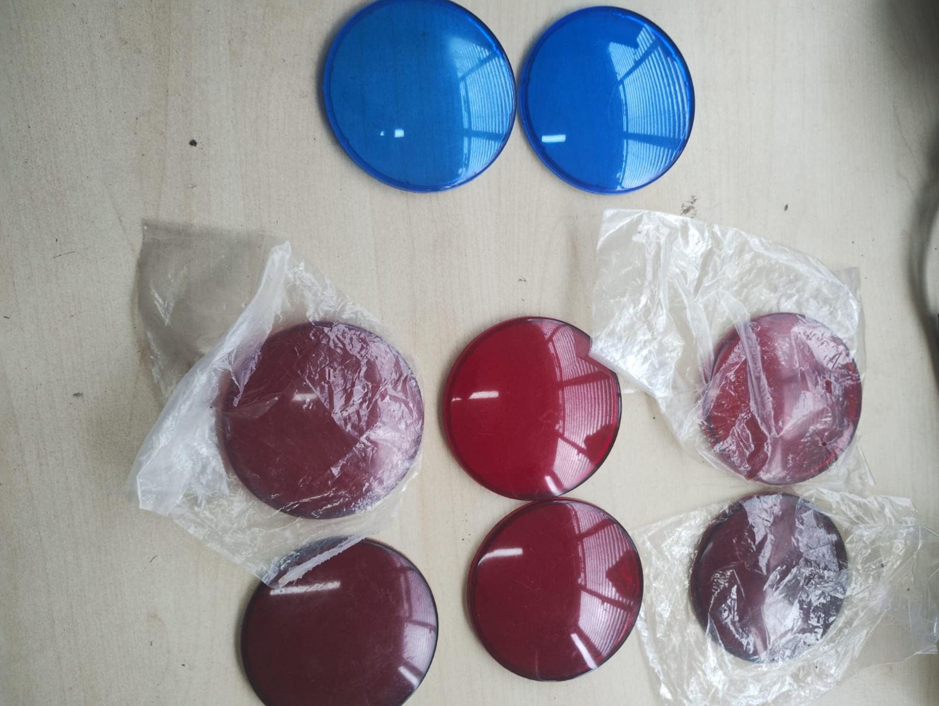 LENS COVER - FOR SPA LIGHT 3-1/2" RED & BLUE JOBLOT OF 8