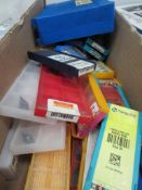 Tote box of assorted tips