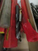 Tote box containing various drill bits