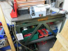 Steel surface table, 900 x 600mm, mounted on metal frame Manual Handling: Please ensure sufficient &