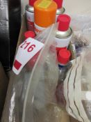 Tote box contents including WD40, freeze spray, Loctite, Amber Cleanse