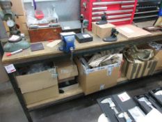 Metal frame timber top workbench, with undershelf, 2.5m x 750mm, 1 x Record No. 2 bench vice 4