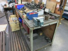 Steel frame timber top and undershelf, upstand, 2m x 750mm, 1 x 5