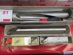 Tote box containing 3 various size boring bars