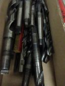 Tote box containing various drill bits