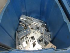 Contents of three wheelie bins including assorted stainless steel & aluminium component stock, 2 x