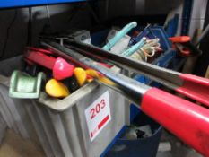 Assorted hand tools and band strapping equipment