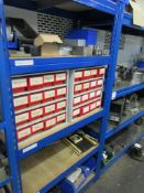 Four bays of boltless adjustable racks, 3 x 900 x 450mm x height 1.8m, 1 x 2m x 450mm x height 1.