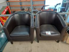 2 x leather effect tub chairs