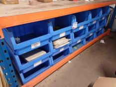 15 x plastic storage bins with contents