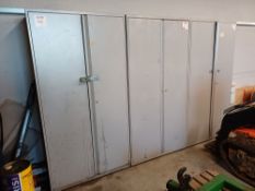 3 x steel double-door office cabinets