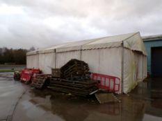 Aluminium framed marquee, approx. 12m x 9m PoWRA: A ‘point of work’ risk assessment must be