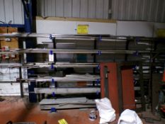 Storage rack & contents consisting of 4 uprights with 6 shelves and assorted stock to include