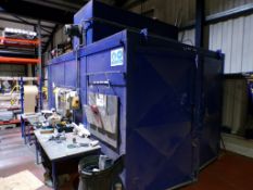 Steel framed gas fired airing curing oven, barn doors both ends, approx. 4200 x 2740mm RA: A risk