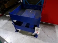 Two steel framed stock bins