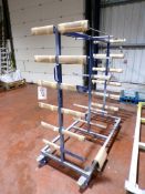 Mobile steel framed double sided 6 arm drying rack