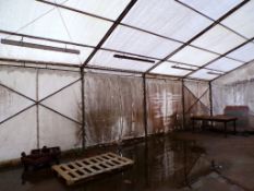 Scrap contents of marquee to include Belle Cement mixer, two space heaters, mobile trestles, three