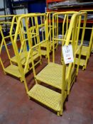 Yellow steel framed mobile 2 rung access steps