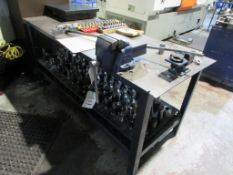 Metal workbench, 1.8m x 760mm with Irwin bench vice 5