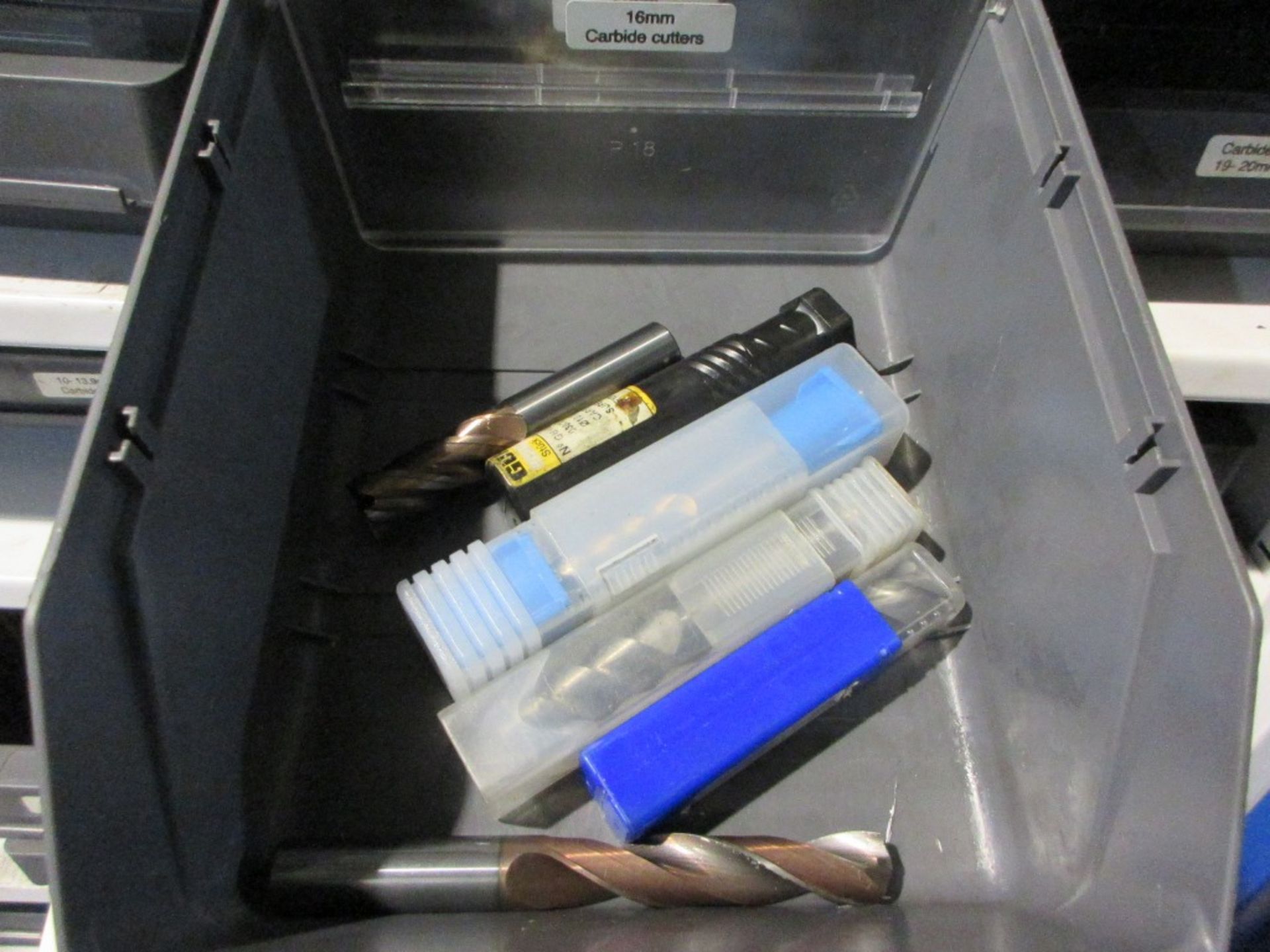 Metal 2 door storage cupboard with contents including drill bits ...